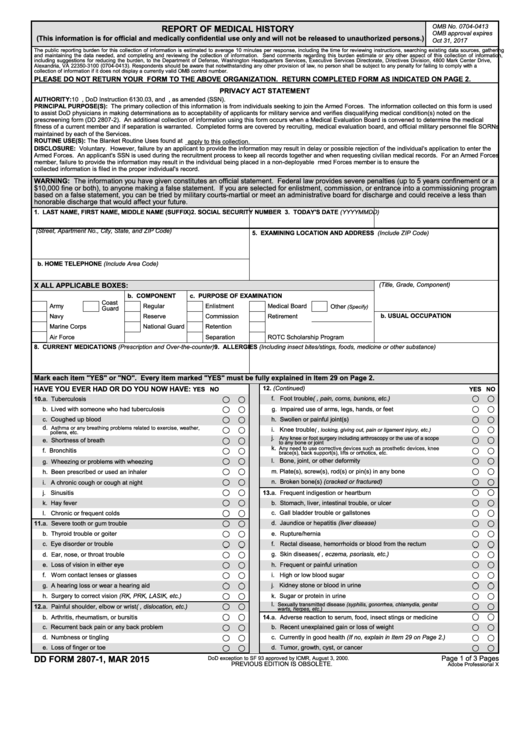 Fillable Dd Form 2807-1 - Defense Technical Information Center Printable pdf