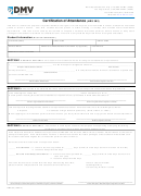 Form Dmv 301 - Certification Of Attendance