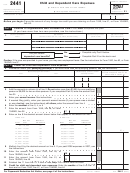 Form 2441 - Child And Dependent Care Expenses