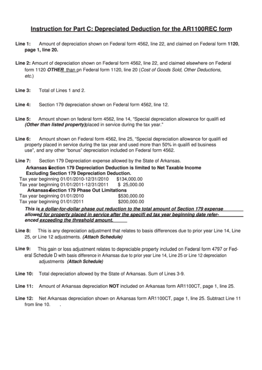 Ar1100Rec Instructions State Of Arkansas printable pdf download