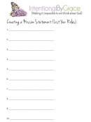 Personal Mission Statement Worksheet Template