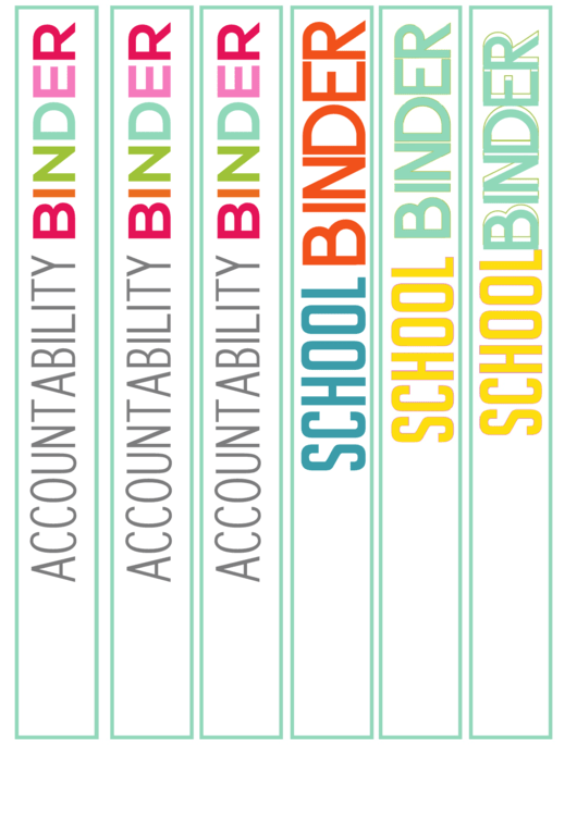 Binder Spines Printable pdf