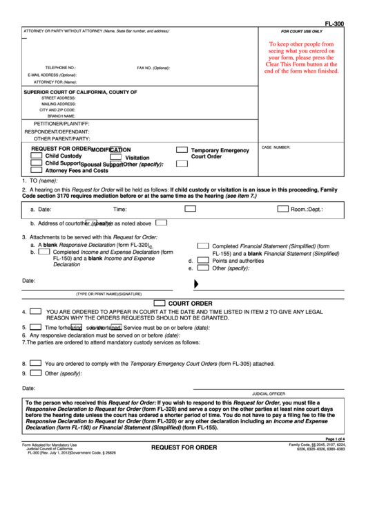 Fl 300 Fillable Form Printable Forms Free Online
