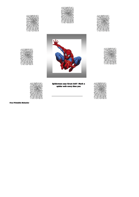 Spiderman Behavior Chart Printable pdf