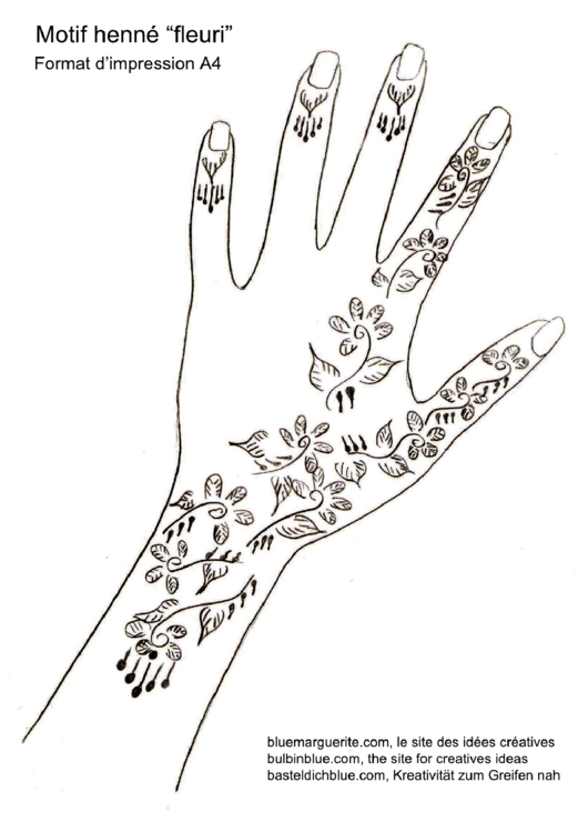 Henna Design Template Printable pdf
