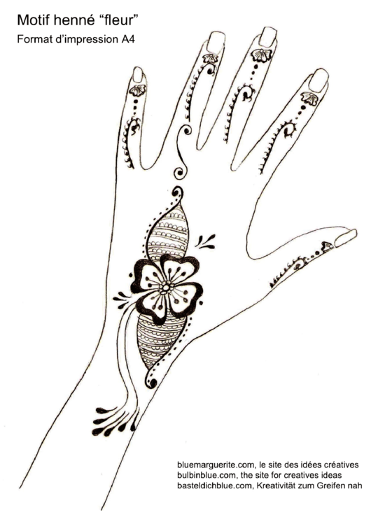 Henna Design (Fleur) - A4 Printable pdf
