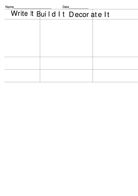 Chart Template Write Build Decorate Printable pdf