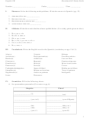 Spanish Language Worksheet