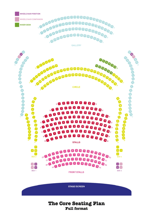 The Core Seating Plan - The Core At Corby Cube Printable pdf