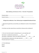Goalsetting Conference Form - Parent Preparation