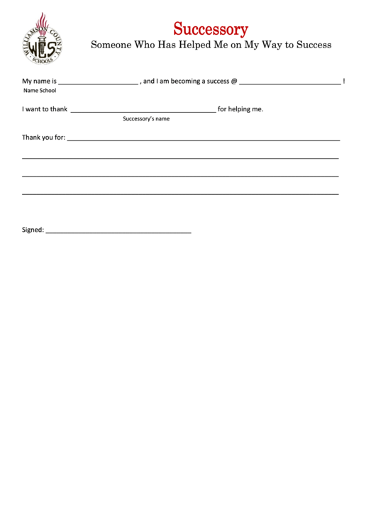 Successory Nomination Printable pdf