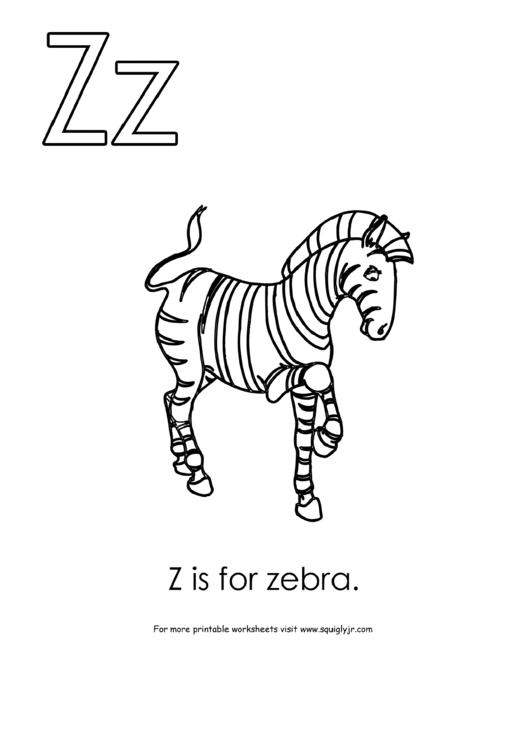 Z Is For Zebra Printable pdf
