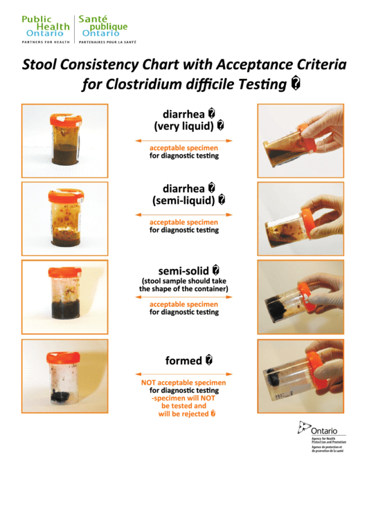 Stool Consistency Chart With Acceptance Criteria For Clostridium Difficile Testing Printable pdf