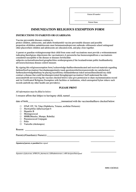 Exemption Letter Template