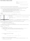 'polynomial Inequalities' Algebra Worksheet
