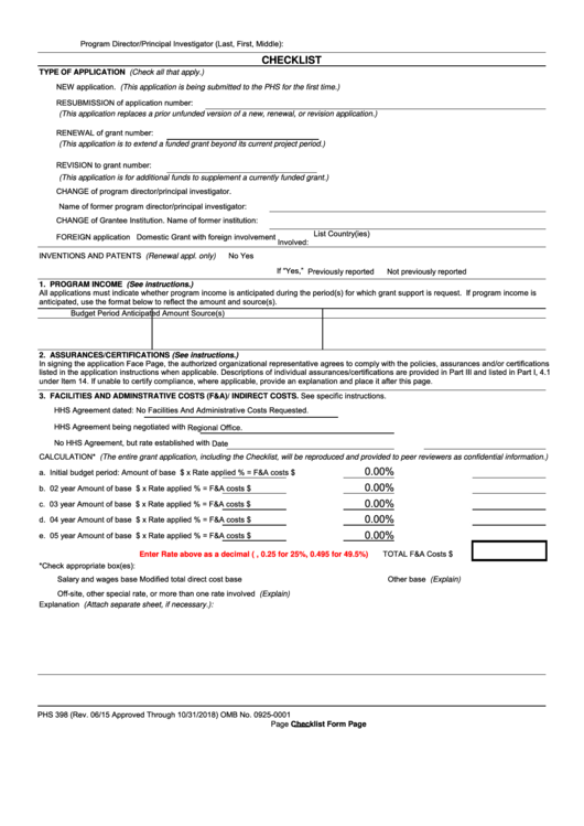 Fillable Checklist Template Printable pdf