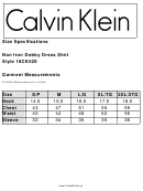 Calvin Klein Dress Size Specifications