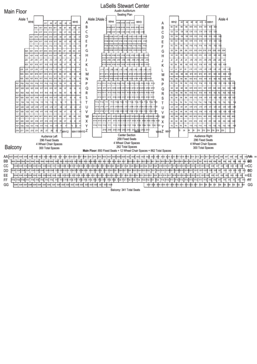 La Sells Stewart Center Austin Auditorium Seating Plan Printable pdf