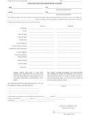 Application For Marriage License - Virgin Islands Superior Court