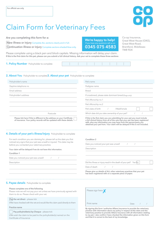 Sainsburys Bank Pet Insurance Claim Form 57 Insurance Claim Form Templates Free To Download In