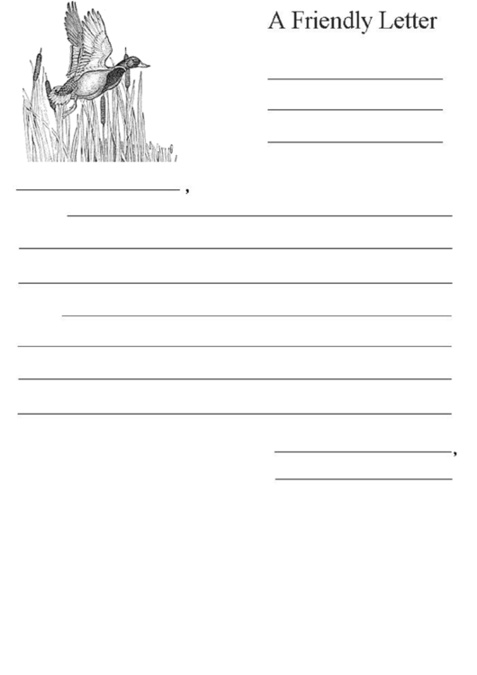A Friendly Letter Template Printable pdf