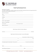 St Nicholas Orthodox Academy - Field Trip Permission Form