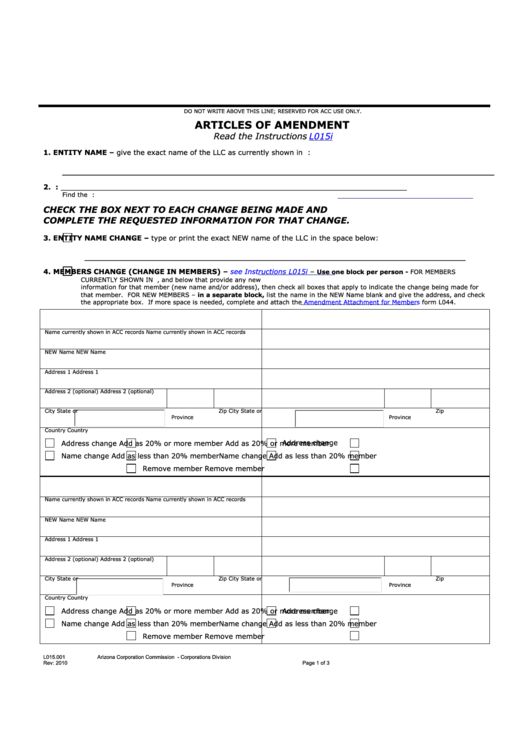 Fillable Application For Reservation - Arizona Corporation Commission Printable pdf
