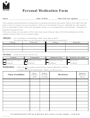 Fillable Personal Medication Form - Legacy Health Printable pdf