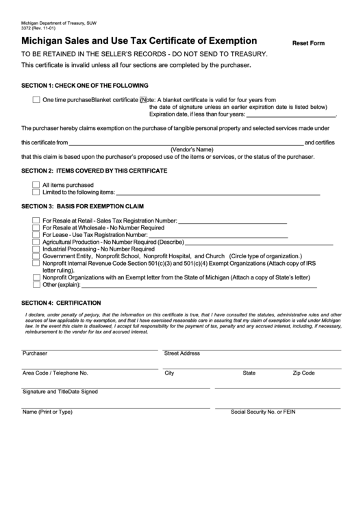 Top 19 Michigan Tax Exempt Form Templates Free To Download In PDF Format