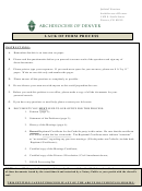 Lack Of Form - Archdiocese Of Denver Printable pdf