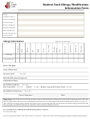 Student Food Allergy/modification Information Form