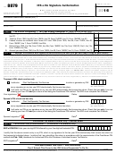 Form 8879 - Irs E-file Signature Authorization - 2016