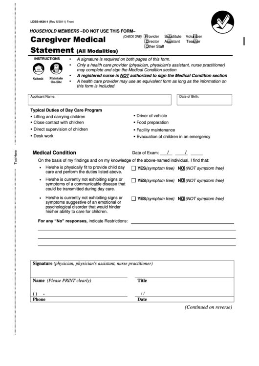 Caregiver Medical - Cortland Child Development Centers Printable pdf