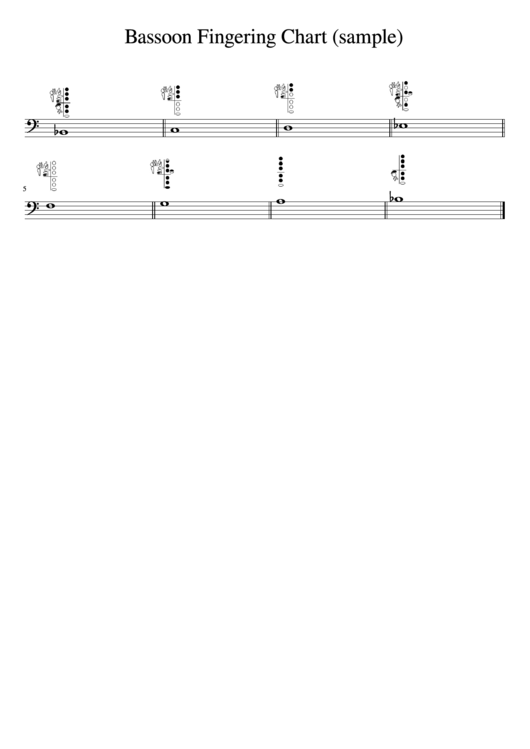 Bassoon Fingering Chart (Sample) Printable pdf