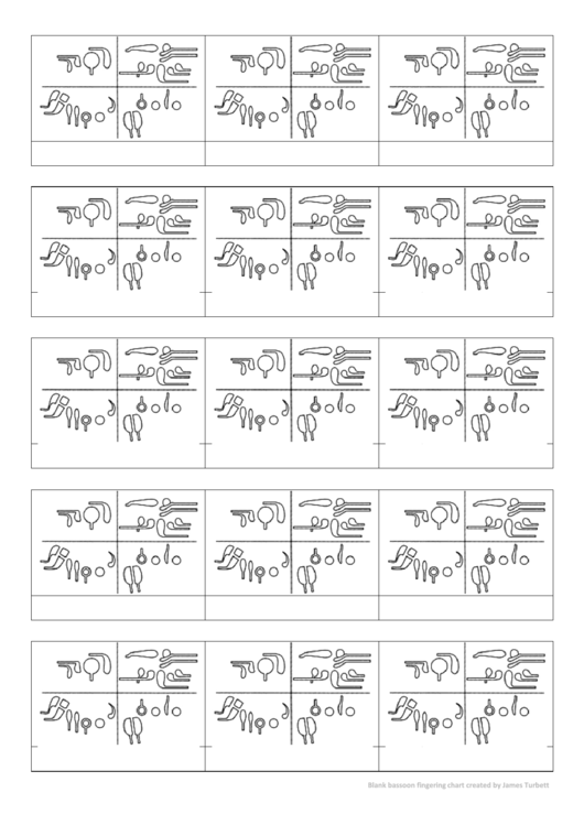 Blank Bassoon Fingering Chart Printable pdf