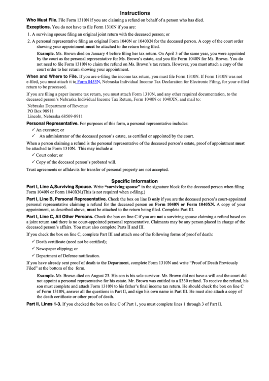 Form 1310n Instructions Printable pdf