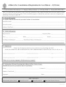 Affidavit For Cancellation Of Registration For Lost Plate(s) - C19 Form