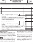 Fillable Form 4137 - Social Security And Medicare Tax On Unreported Tip Income Printable pdf