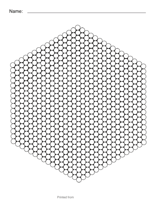 Perler Bead Templates (Small Hexagon Sheet) Printable pdf
