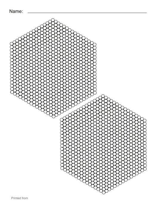 Perler Bead Templates (Big Hexagon) Printable pdf