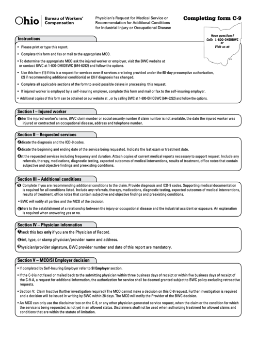 Completing Form C-9 - Physician