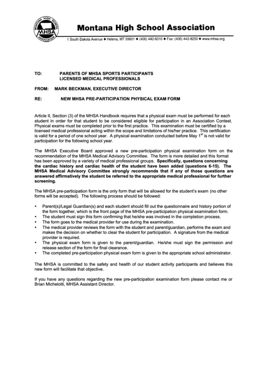Confidential Athletic Pre-Participation Physical Examination Form Printable pdf
