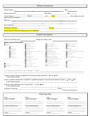 Patient Information Form With Emergency Contact And Health Information