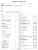 Metabolic Assessment Form - Trillium Natural Medicine