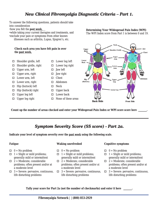 Clinical Fibromyalgia Diagnostic Chart Printable Pdf Download