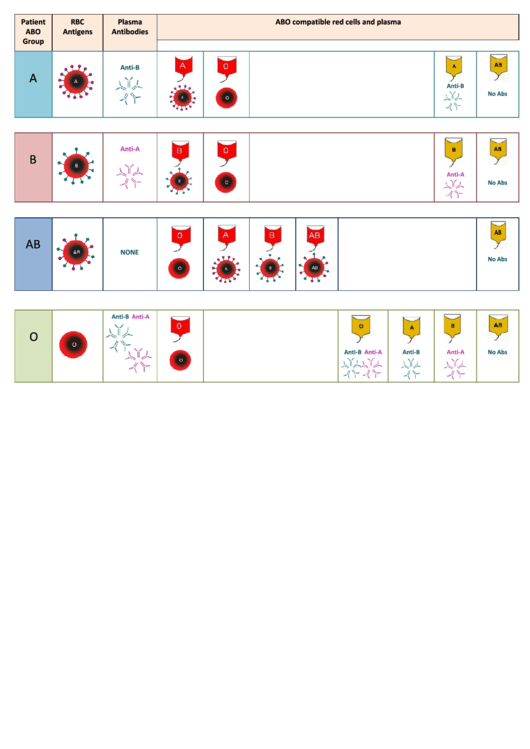Abo Red Cell And Plasma Compatibility Chart - Western Health Printable pdf