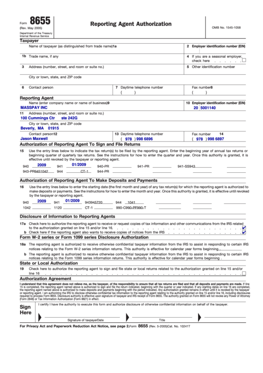 Form 8655 Fillable Pdf - Printable Forms Free Online