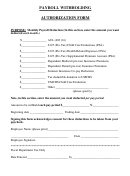 Payroll Withholding Authorization Form