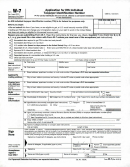 Form W-7 - Application For Irs Individual Taxpayer Identification Number