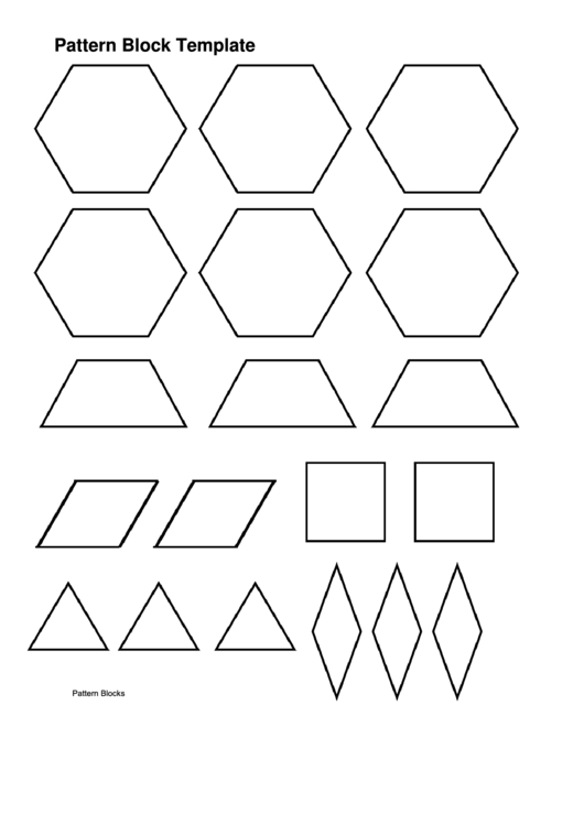 Pattern Block Template Printable pdf
